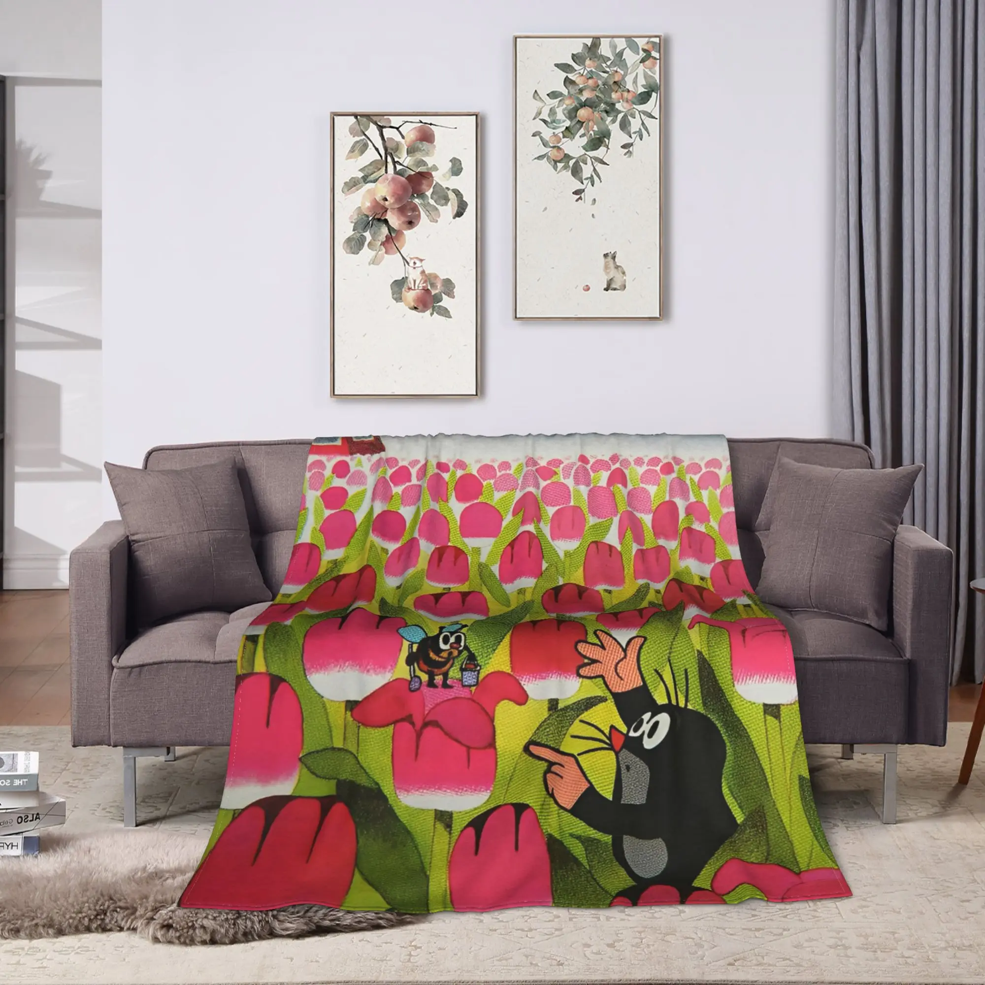 The Little Mole Blanket Quality Super Warm  Throw Blanket Spring Decorative Bedroom Street Trend Bedspread