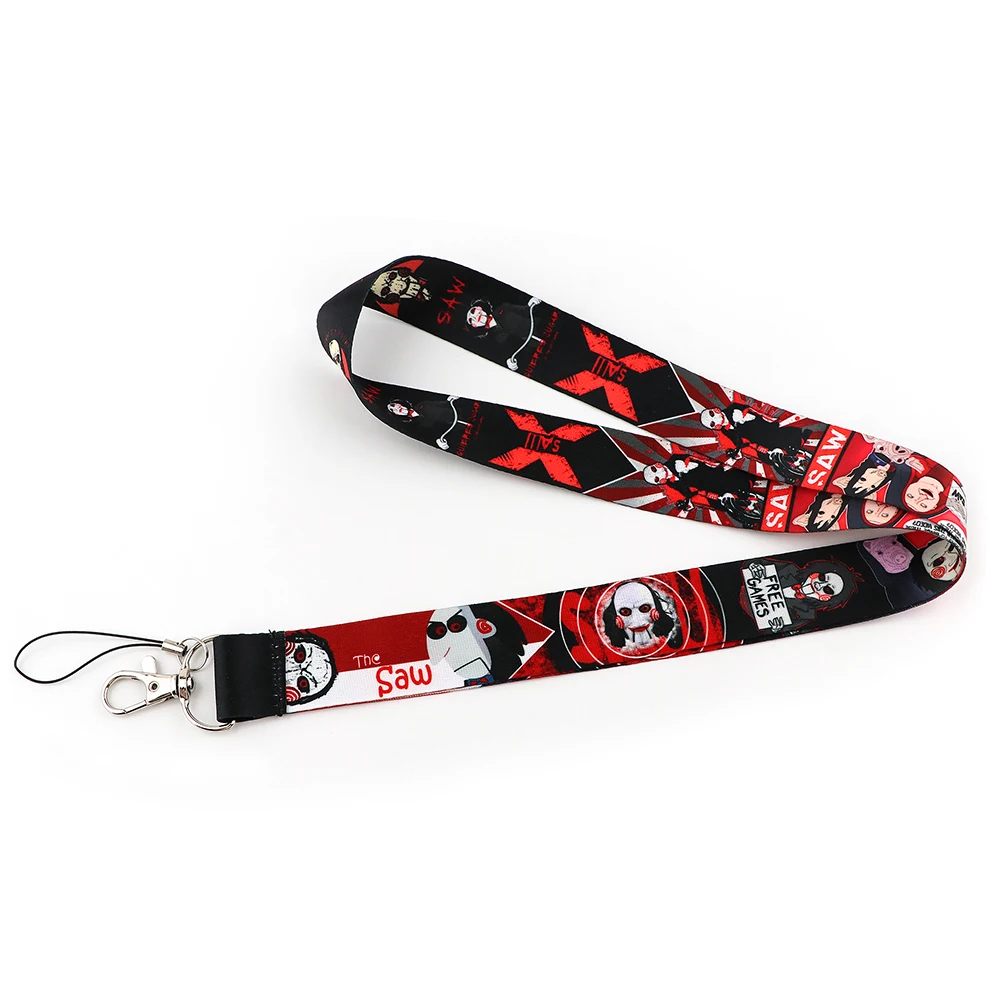 ER1814 Halloween Horror Killer Neck Strap Lanyards ID Badge Card Holder Keychain Phone Gym Strap Webbing Necklace Gift