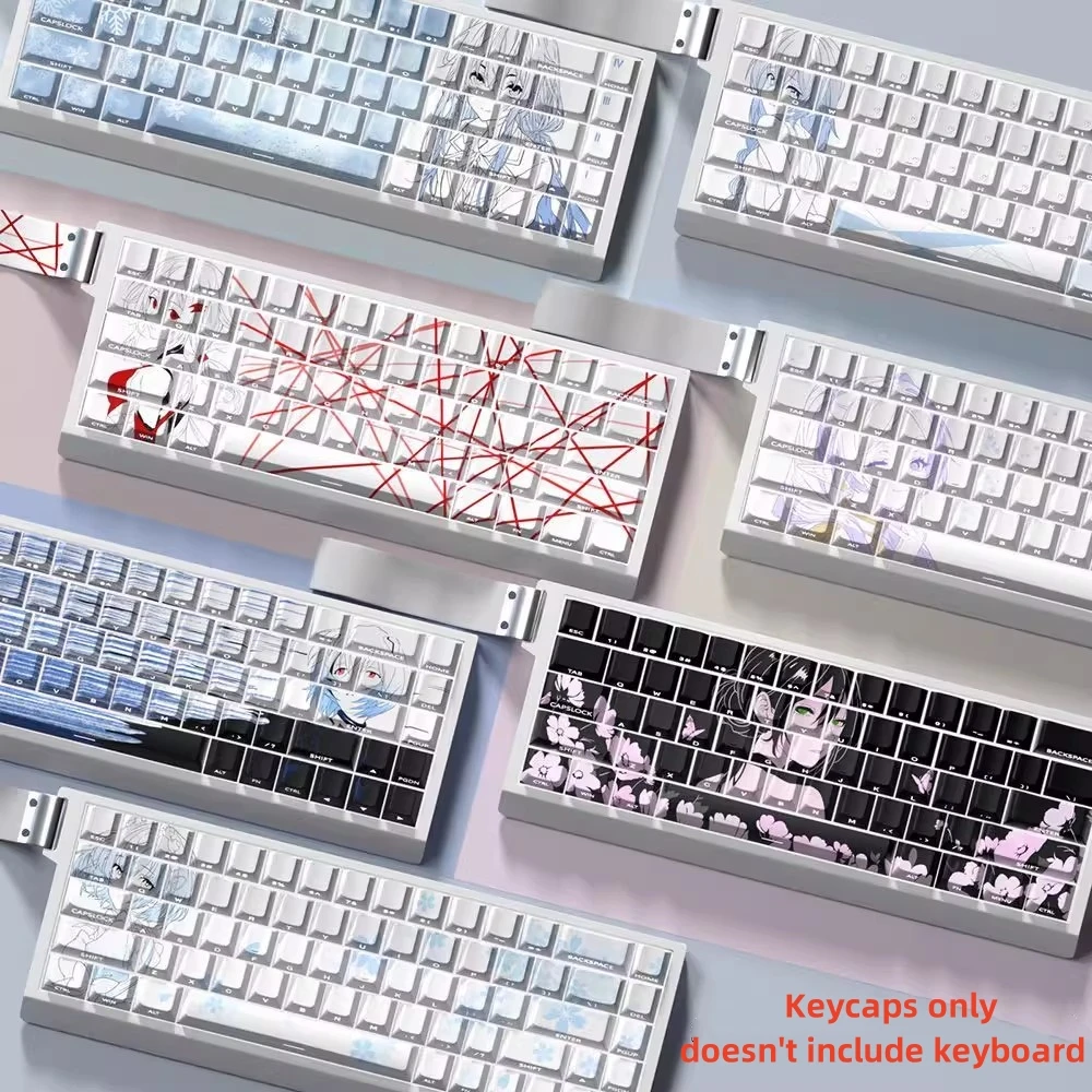 

74 Keys/set Anime Cartoon Gaming Keycaps For 60 61 65 67 68 Layout Keyboard Nakano Nino Yuzuriha Inori Ayanami Rei Rem Key Caps