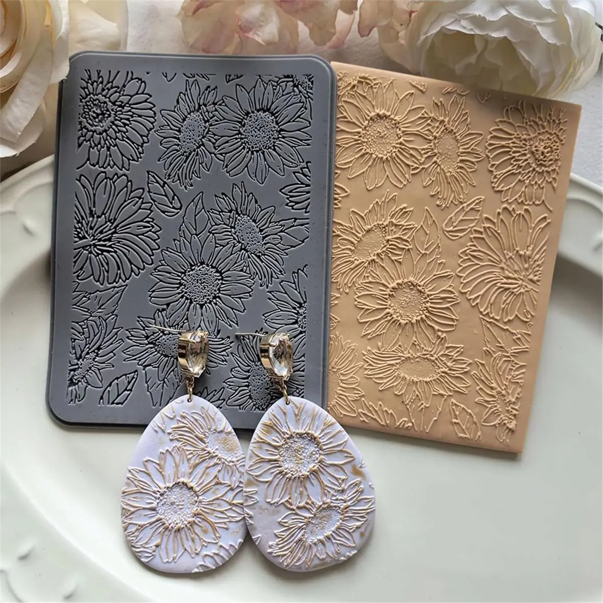 3Pack Silicone Texture Transfer Pads for Polymer Clay Jewelry - Enhance Your Craft with Professional Designs