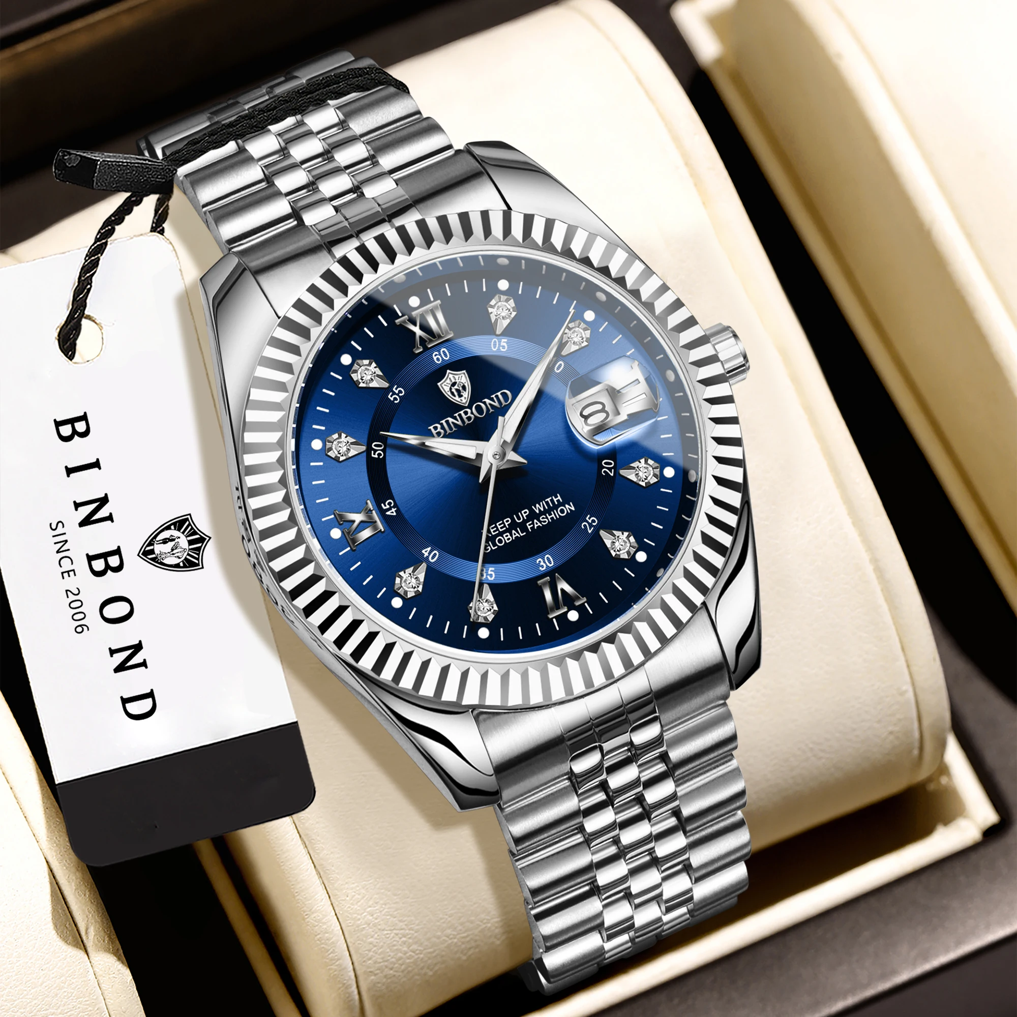 BINBOND Original Couple's Quartz Watches Luminous Waterproof Men's Women's Watch Mujer Reloj Ofertas Hoy Relogios Casal