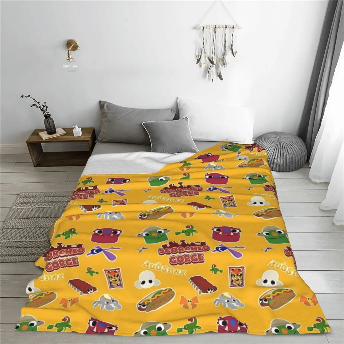 

Bugsnax Fan Art Scorched Gorge Blanket Fleece Sofa Warm Throw Blankets for Home Bedroom Office Throws Bedspread Quilt