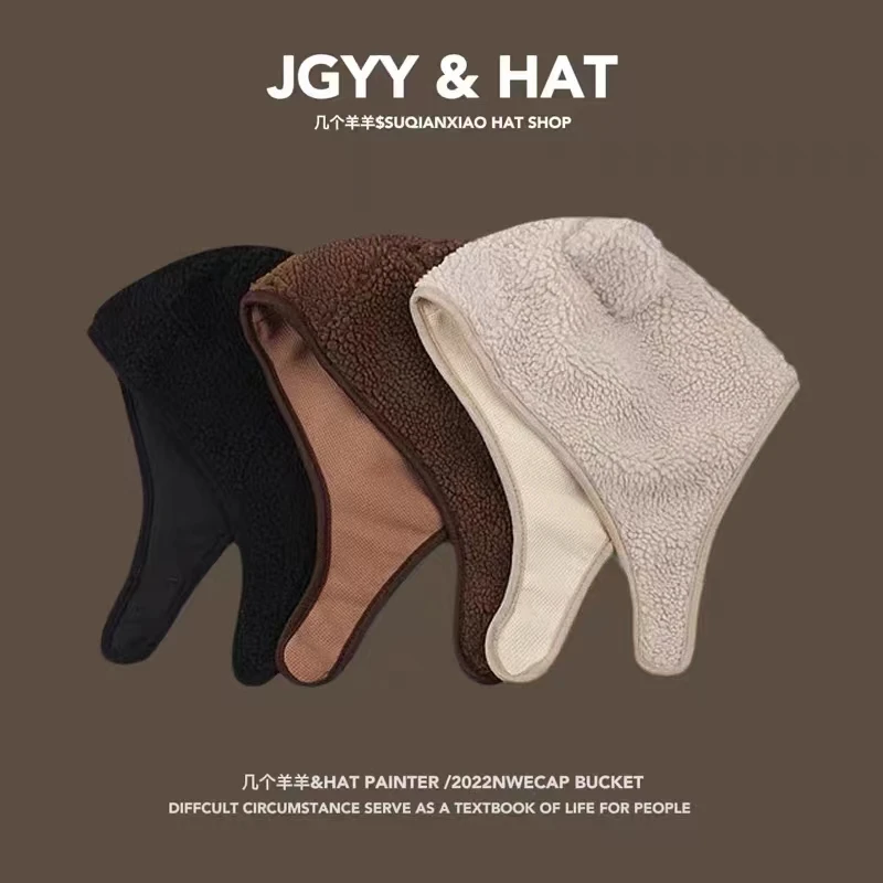 2024 new fashion Cute little bear Horn Thunderbolt Hat Women Autumn Winter Warm Suede Ear Protection Set Head Cap Y2K Beanies