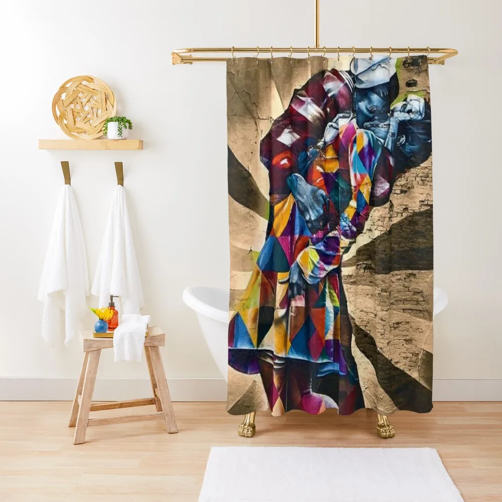 

The Kissing Sailor Graffiti Shower Curtain Funny Shower Bathroom For Shower Transparent Bathroom Curtain
