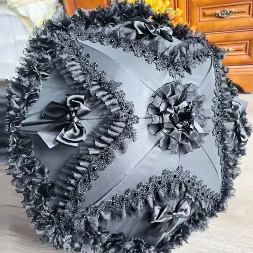 Handmade Lolita Lace Gothic Style Diablo Princess Small Ocean Umbrella Shooting Prop Lo Umbrella