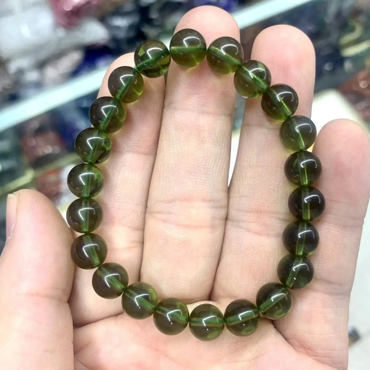 Imagem -05 - Moldavite Grânulos Naturais Pulseira de Jóias de Pedra Preciosa para Homem para Mulher para Presente por Atacado