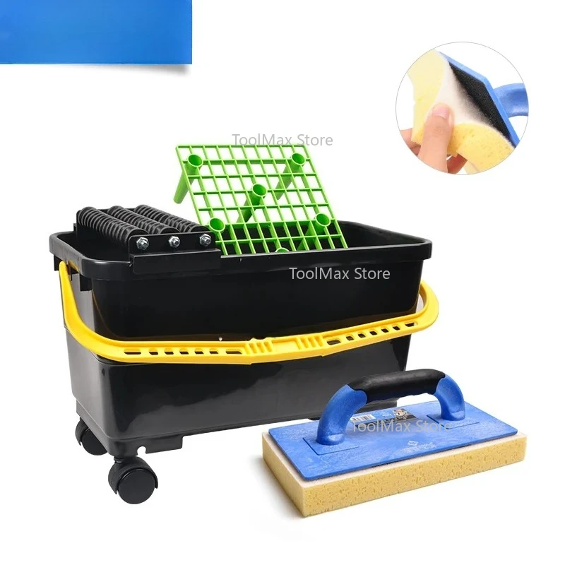 صندوق تنظيف الأرضيات من بلاط السيراميك مع شبكة بلاستيكية وثلاثية الأسطوانات من إيبوكسي