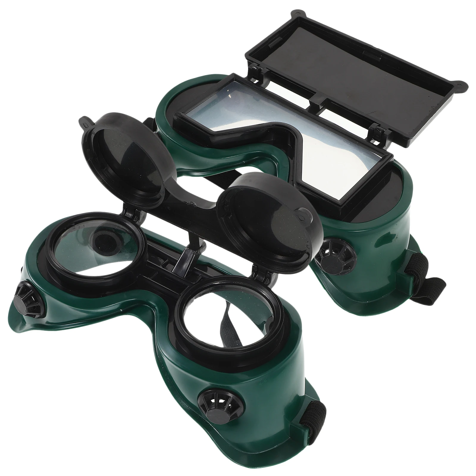 

2pcs Welding Goggles Flip-Up Design Soft Frame Adjustable Ventilation Anti-Scratch Protection For Grinding Cutting Soldering
