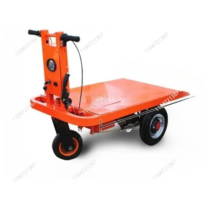 

Четырехколесная электрическая плоская пластина с ручным нажатием, перевернутая тяга, небольшая тележка для перемещения грузов