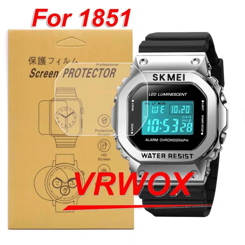 3Pcs Protector For 2022 New Model For Skmei 1851 Square Digital Electronic Watch  TPU Nano Screen Protector