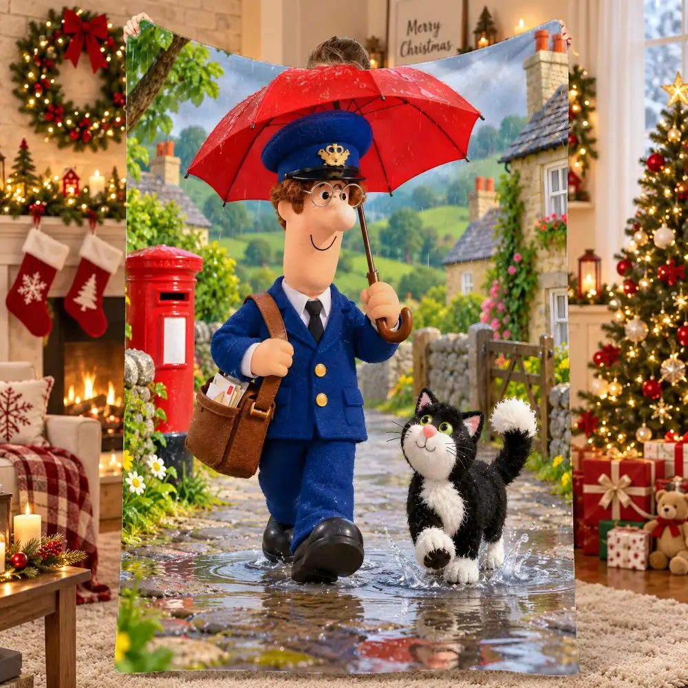 Postman Pat Throw Flannel Pet Blanket Cover Warm Soft Multifunctional Throw Universal  Bedsqread Holiday Gifts