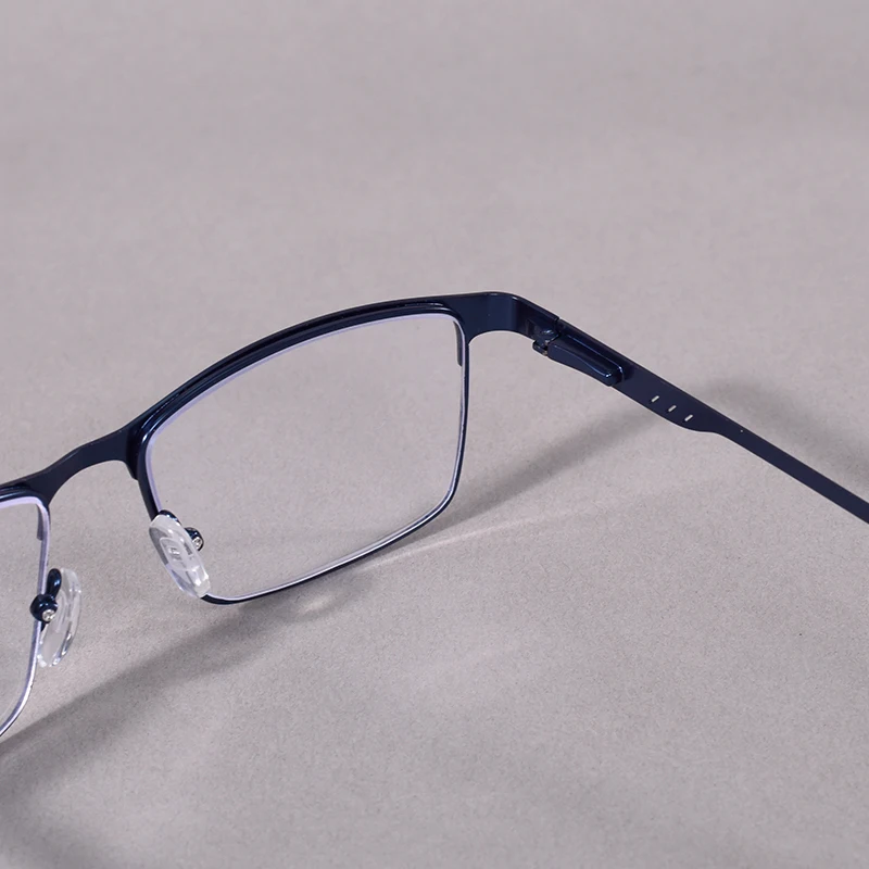 Mai Blume Anti Blau Licht Lesebrille Männer Metall Brillen Mit Frühling Scharnier Blau Farbe Rahmen Für Männer + 75 + 175 – Detail 22