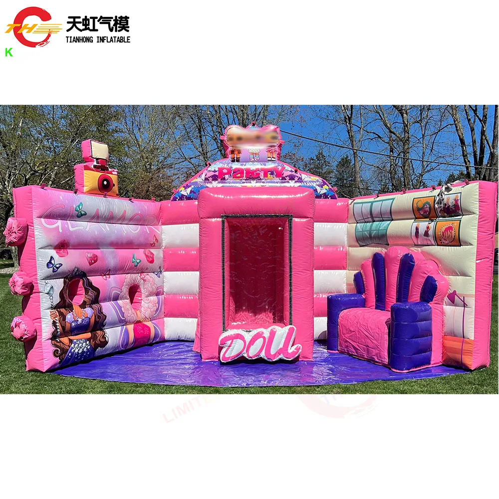 Fast Shipping Inflatable Selfie Station งานศิลปะที่ถอดออกได้ Inflatable Stage ฉากหลังผนังเครื่องเป่าลม