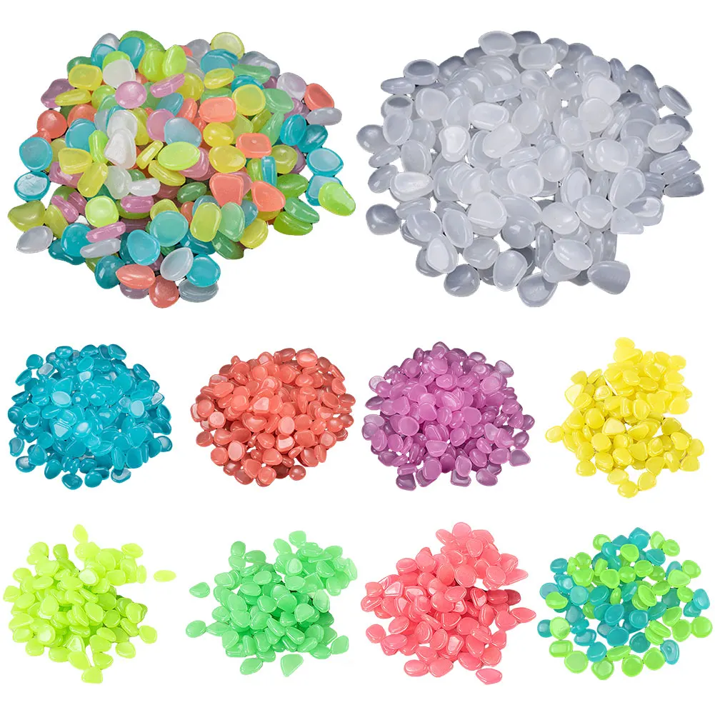 100 قطعة يتوهج في الظلام حديقة الحصى الأحجار الصخور لساحة والممرات ديكور الجنية حديقة DIY بها بنفسك الحجارة المضيئة الزخرفية #2