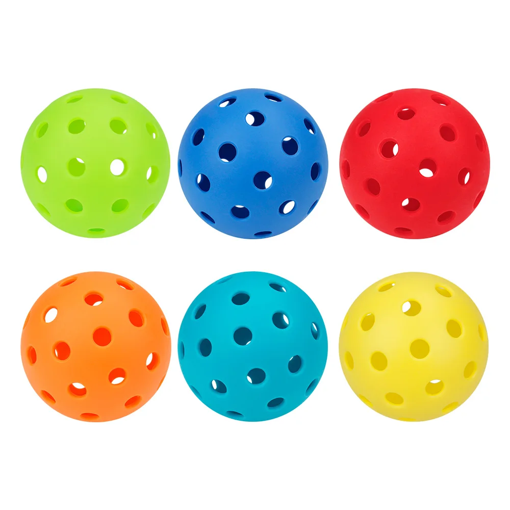 6 Pcs 74MM Durable Pickleball Balls 40 Holes Outdoor For Competition