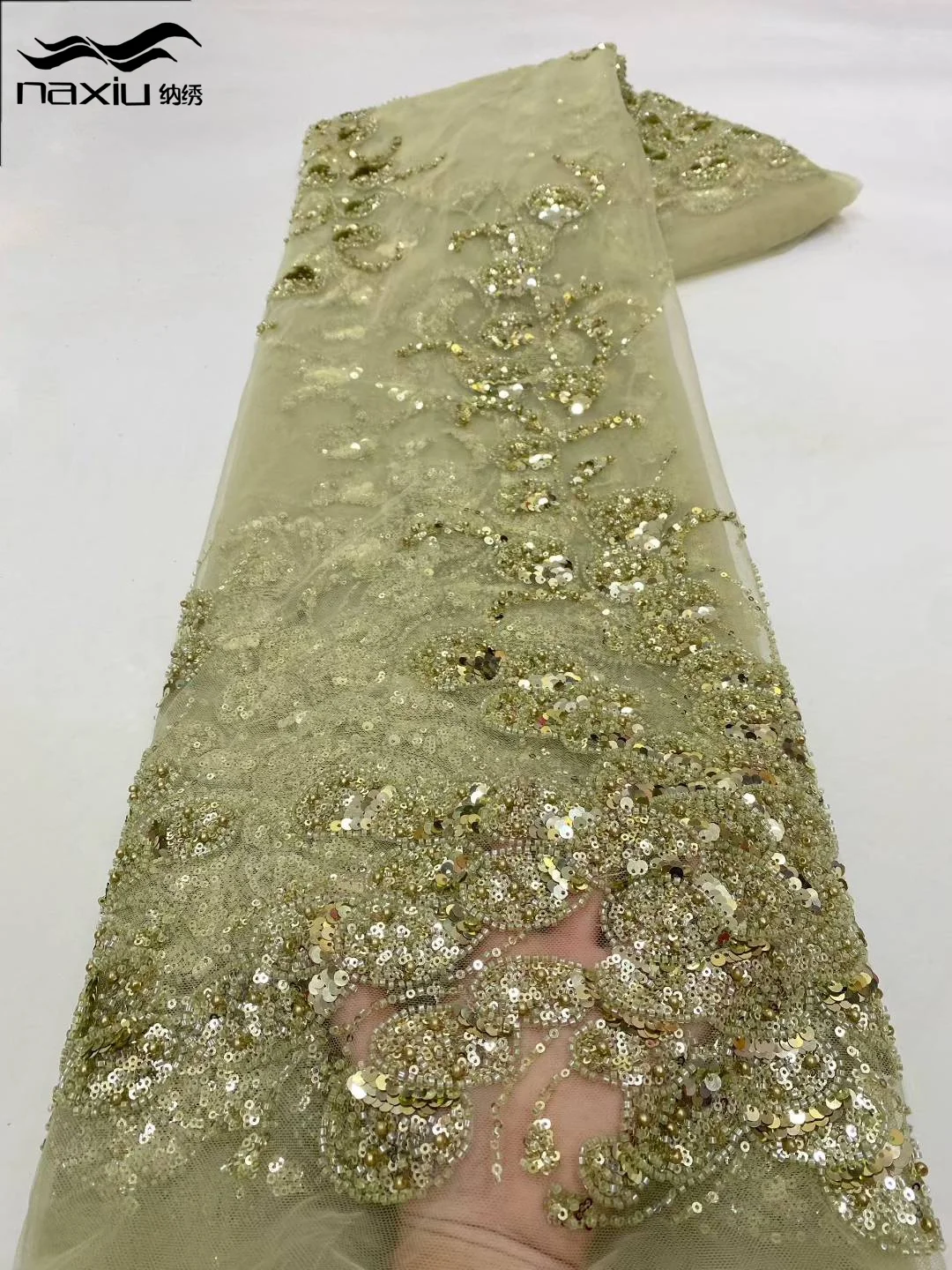 

Madison Latest African Sequins Beads Lace Fabric 2025 High Quality Lace Material French Nigerian Lace Fabrics For Women Party