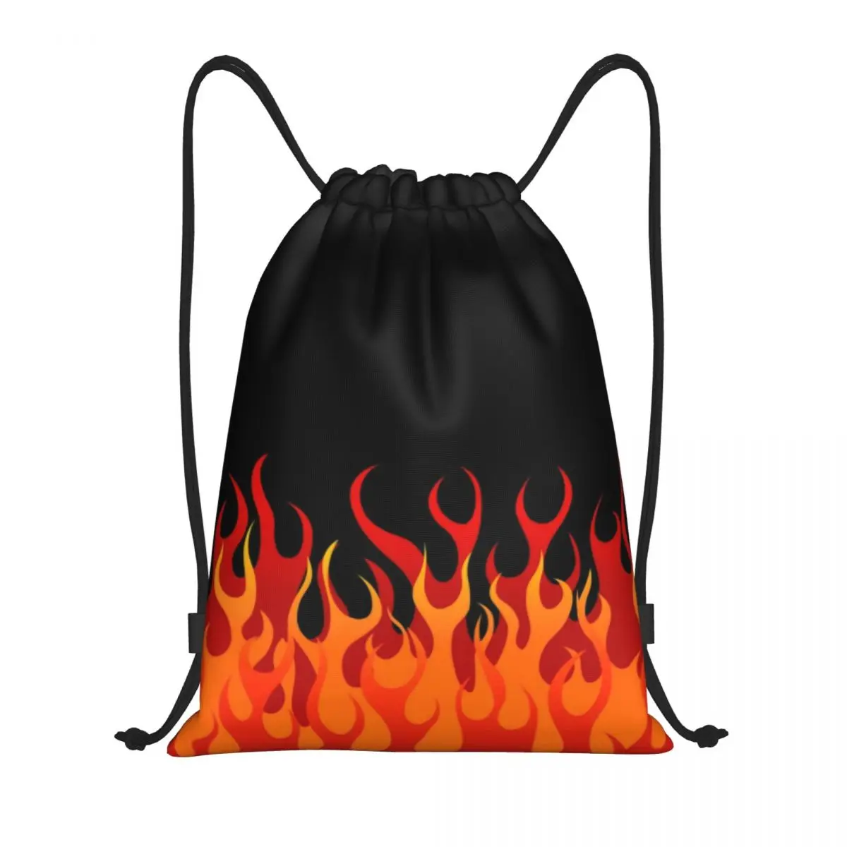 Custom Hot Fire Red Flames Drawstring Bag for Training Yoga Backpacks Men Women Vintage Aesthetic Pop Art Sports Gym Sackpack