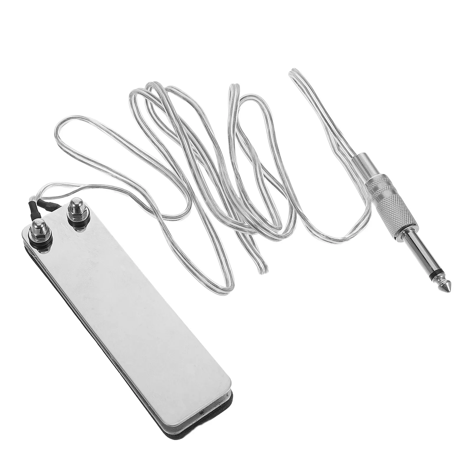 Tattoo Foot Pedal Switch – Silver Metal Square Compact Nonslip Hands-Free Control for Tattoo Machines