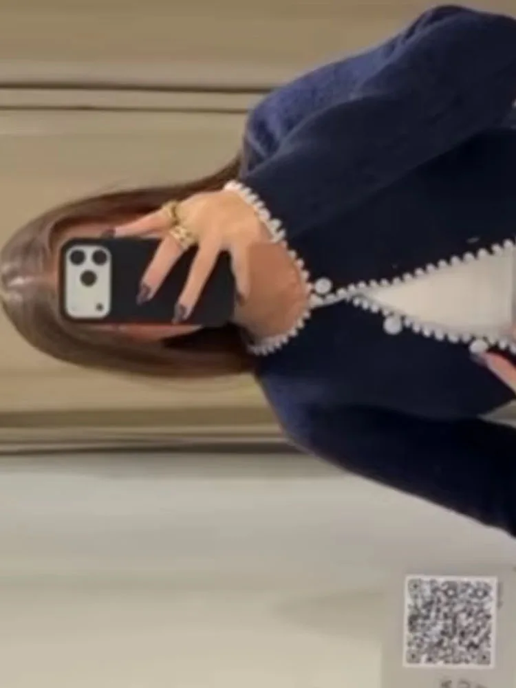 

HH женская зимняя мода с круглым вырезом, кружевная вышивка, украшение, однобортная вязаная куртка с длинными рукавами, женское облегающее пальто