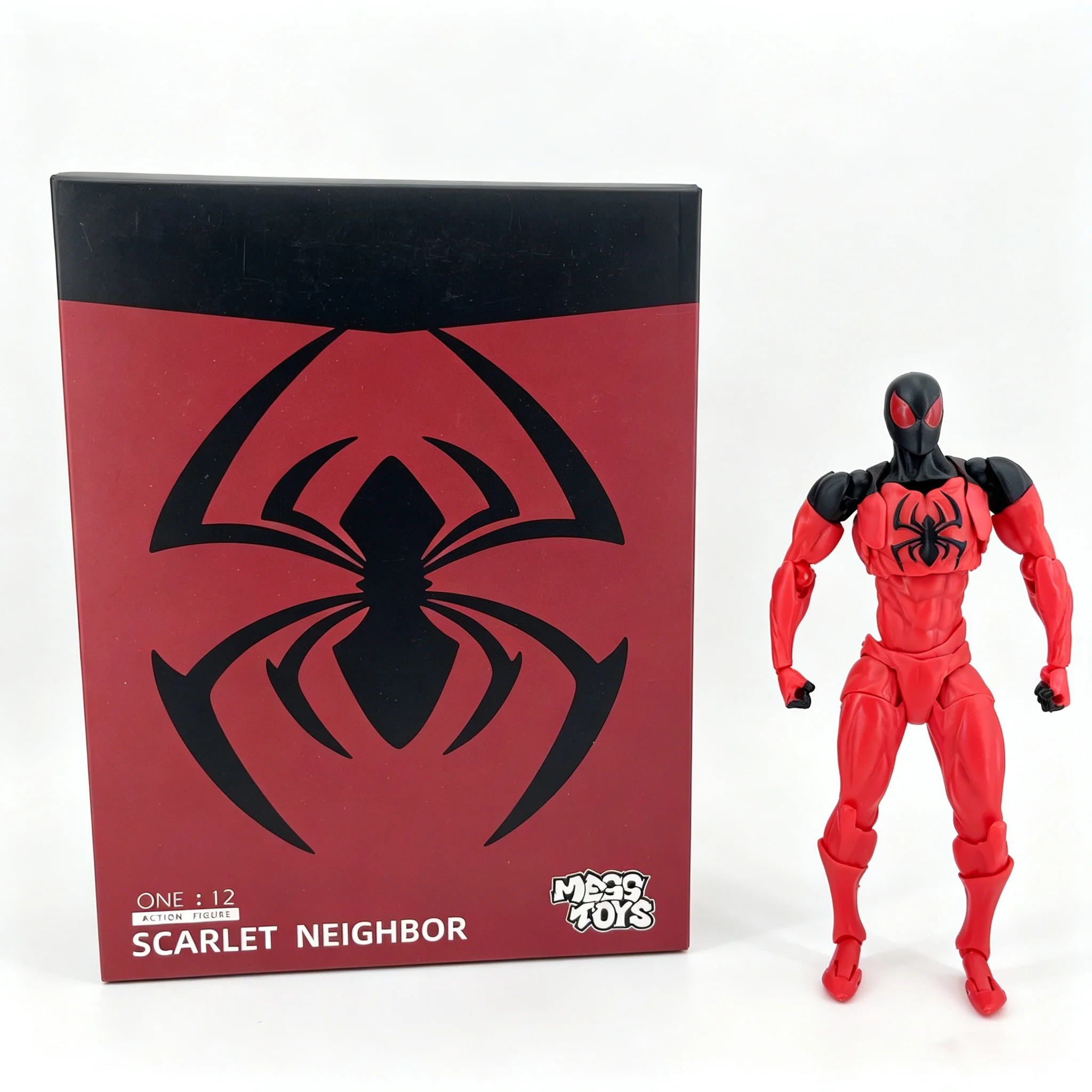 Spider-Man Symbiote Venom Schwarzer Anzug Nachbar Scarlet Anime Actionfigur Sammlermodell Spielzeug Geschenk für Kinder und Erwachsene