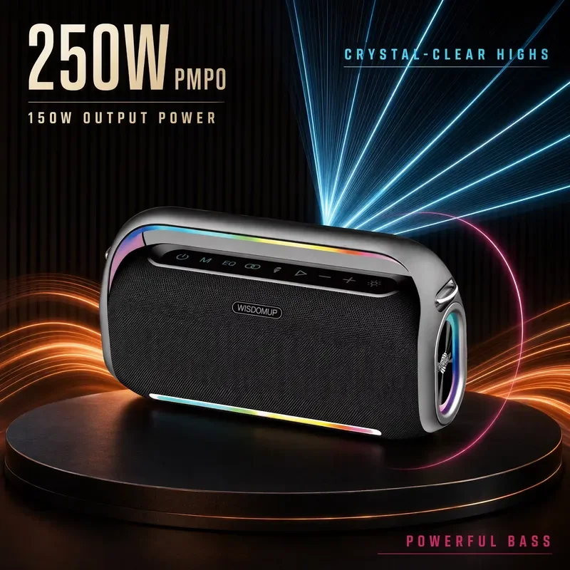 Super Bass Waterproof Metal Plastic 150W Active Portable Outdoor Party Travel Wireless Speaker Subwoofer
