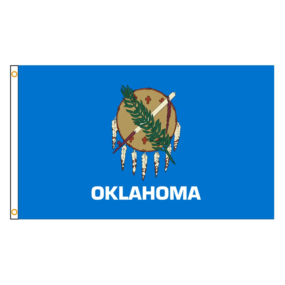 3x5 Ft Oklahoma Flag Vivid Color and Fade proof a state of the United States Flags Polyester with Brass Grommets 3 X 5 Ft