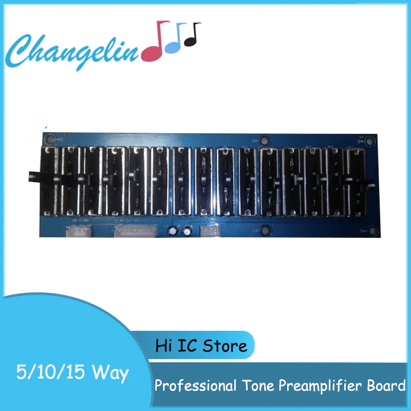 EQ Equalizer Stage 5/10/15 Way Professional Tone Preamplifier Board Preamp Stereo Adjustable Frequency