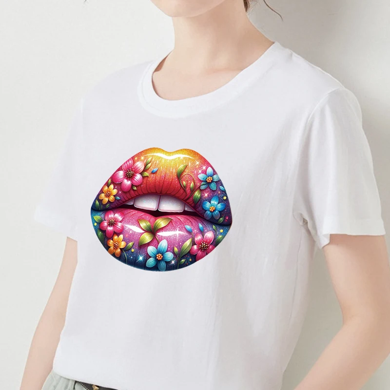 Kolorowe naszywki na ubrania Winylowe czerwone usta Diy Akcesoria Nadruk na koszulkach Naklejki Dekoracja ubrań Diy Craft Supplies