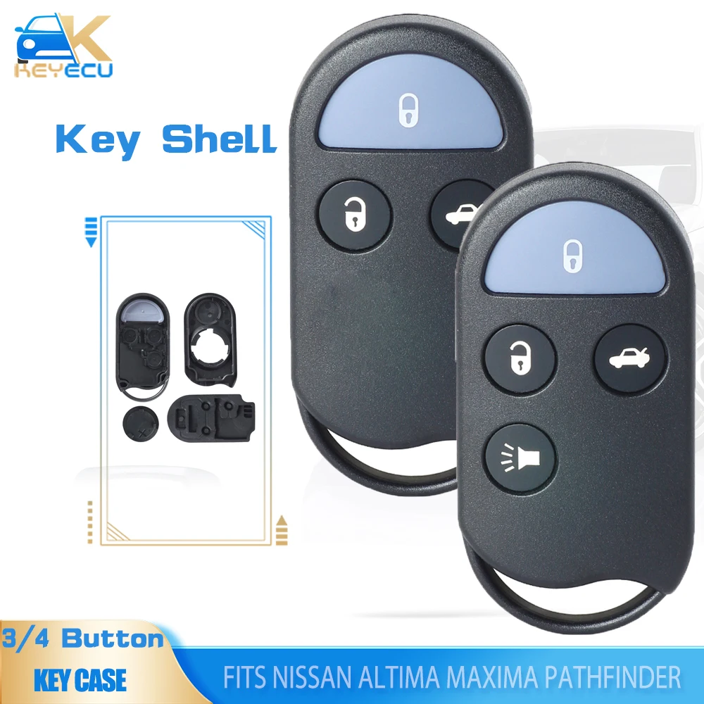 KEYECU Remote key Shell Case Fob 3/4 Button for Nissan Altima Maxima Pathfinder Quest 1997 1998 2000 2001 2002  KOBUTA3T