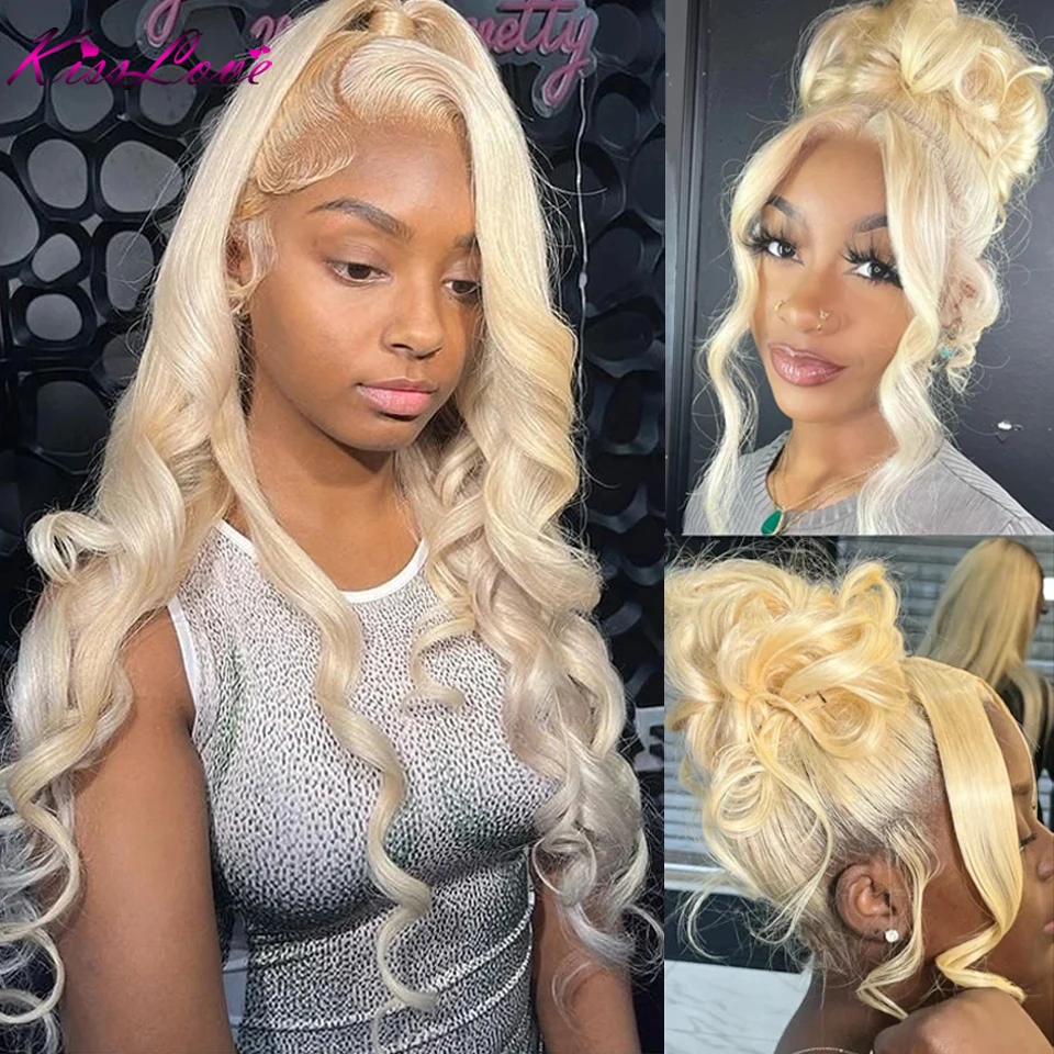 13x4 13x6 360 HD Full Lace Frontal Wig Human Hair Brazilian Long 32 34 Inch 613 Blonde Body Wave Lace Front Wigs For Black Women