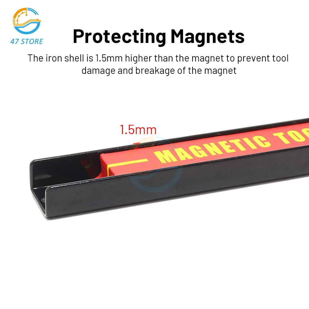 Magnetic Holder Metal Magnet Tool Organizer Bar Long Strip Garage Workshops Hardware Storage Restore Warehouse Rack Factory