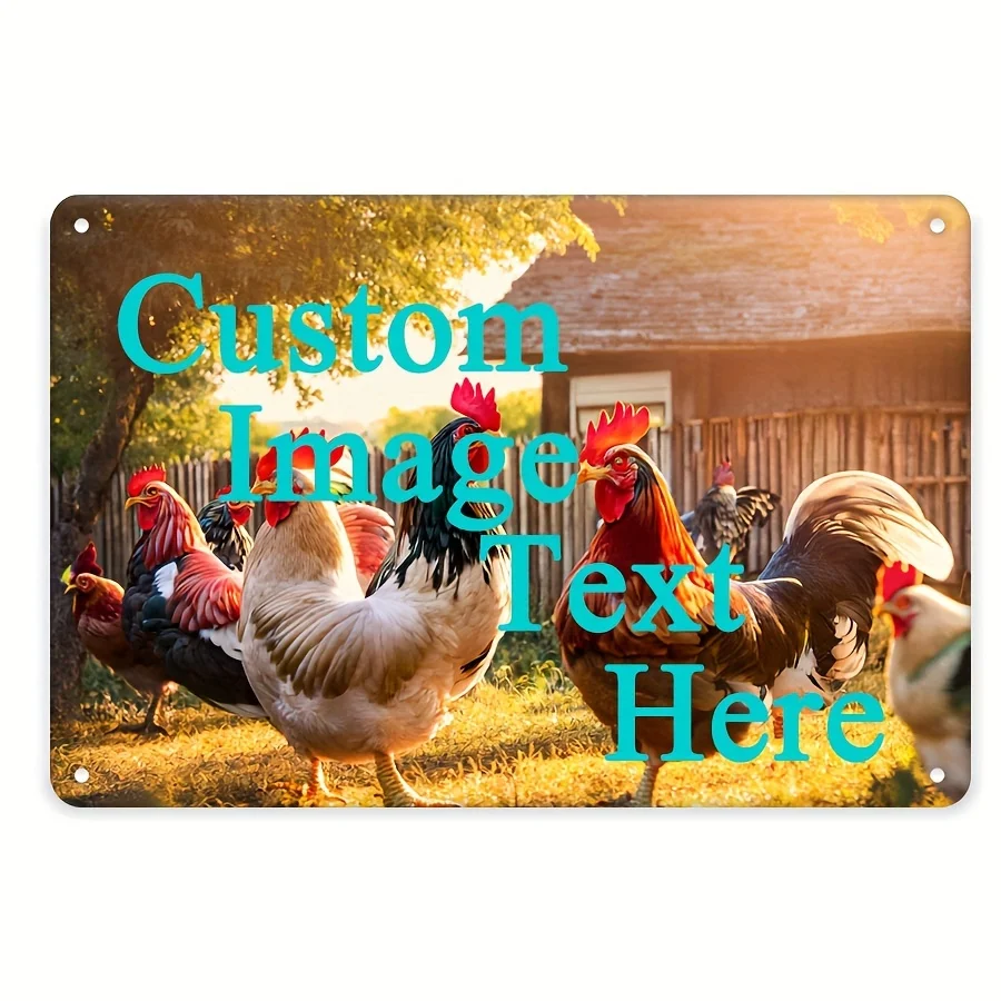 

Personalized Custom Upload Photo Tin Sign Vintage Rustic Metal Plate Wall Decor Bedroom Porch Courtyard Indoor Outdoor Art Decor