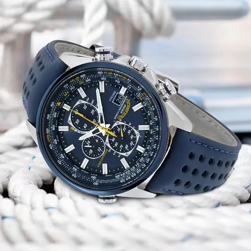 Nueva gran oferta, reloj de cuarzo de tendencia de lujo para hombre, calendario, resistente al agua, multifunción, reloj redondo elegante, reloj automático de acero inoxidable