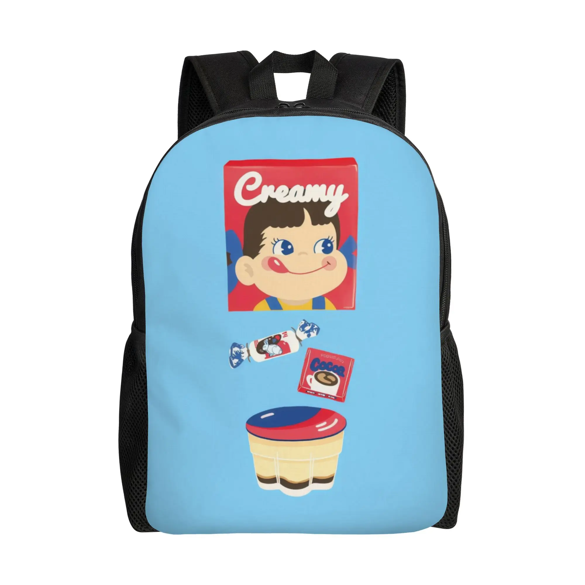 Fujiyaa Retro Candy Snack Blue Backpack Ladies Sporty Daily mochila Large Capacity Laptop Bag Back To School Season