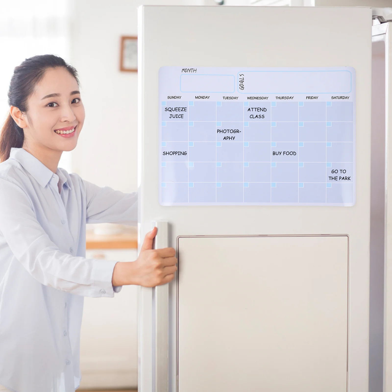 

Fridge Magnetic Board Erasable Calendar Planner Weekly Monthly Schedule Message Board Meal Menu Planning Health Organizer