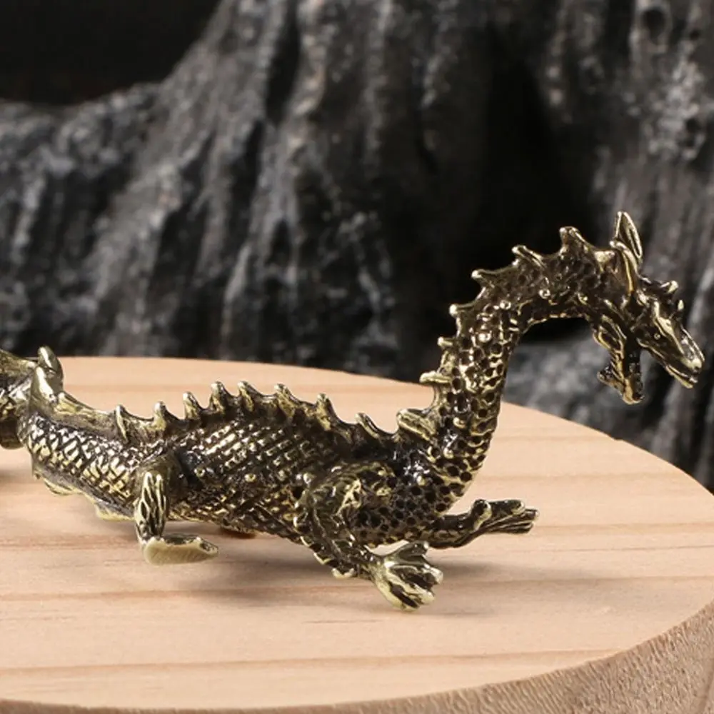 Oude Koperen Chinese Drakenbeeld Massief Koperen Prachtige Drakenornamenten Handgemaakte Kleine Drakenfiguurtjes Huisdecor Geschenken