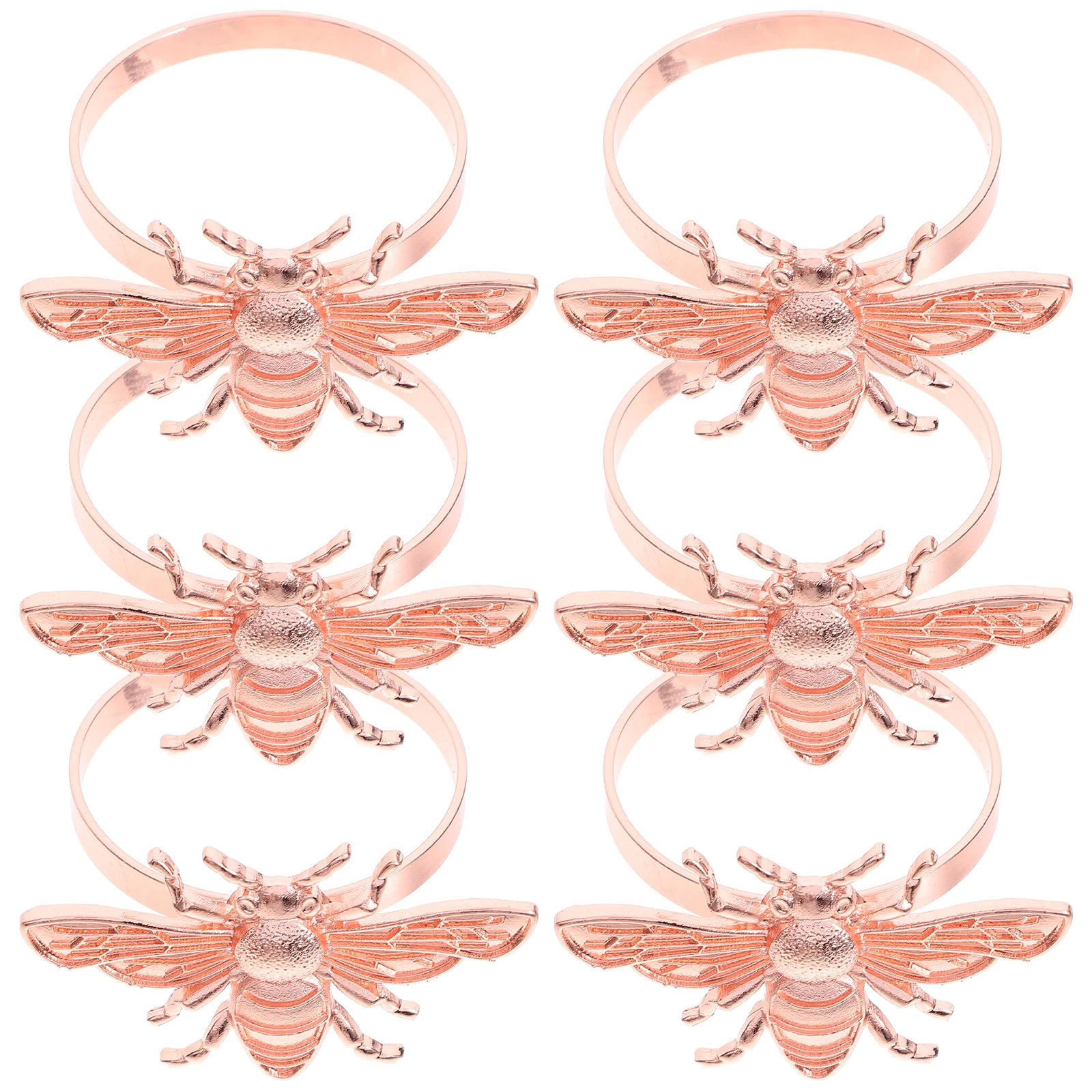 

6Pcs Bee Shaped Napkin Buckles Zinc Alloy Decorative Napkin Rings Party Table Holders Wedding Banquet Serviette Buckle