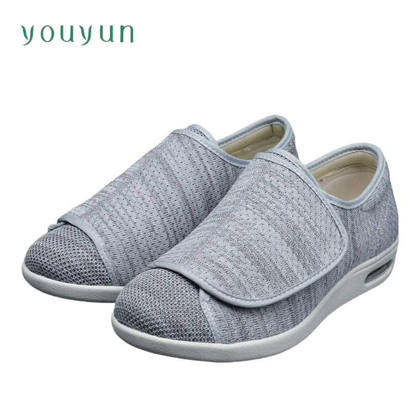 Spring/summer rubber anti slip sole men's shoes breathable mesh fabric middle-aged and elderly leisure women's walking shoes