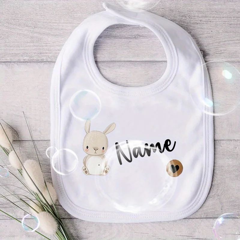 Personalized Name Design Bib Wreath for Boys and Girls Suitable for Newborns Ideal for Baptism and Baby Shower Gifts a Unique