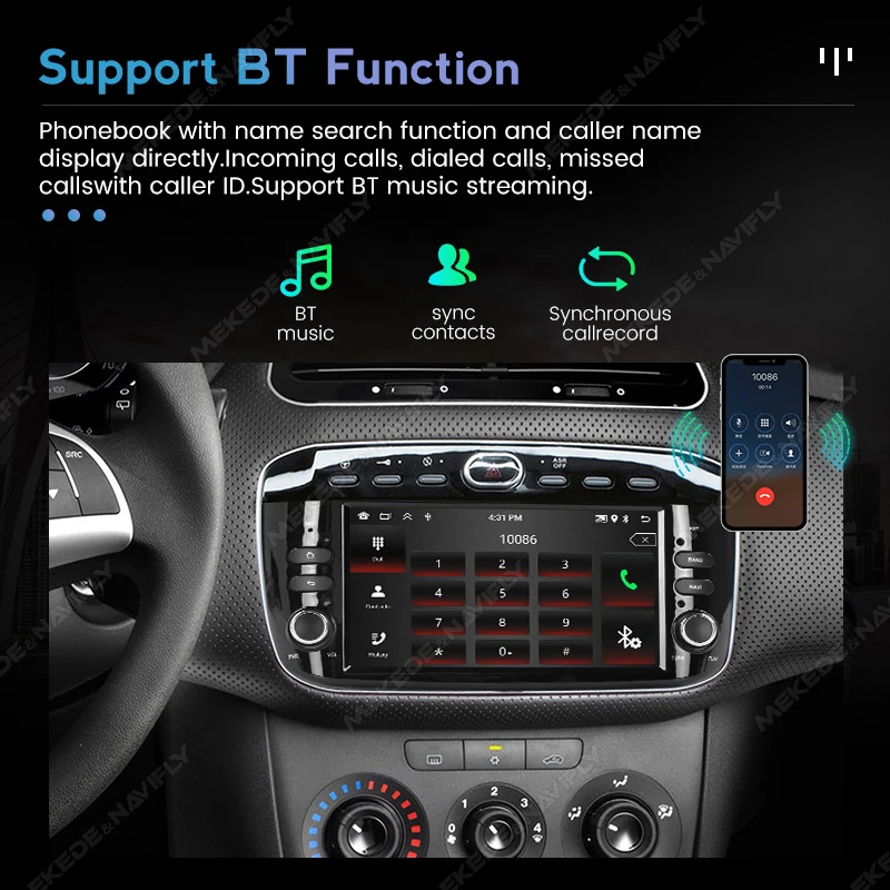 MEKEDE Android 13 Car Radio Multimedia Player for Fiat Linea Punto EVO 2012 - 2015 2+32GB Wireless Car-Play+Auto GPS Navigation