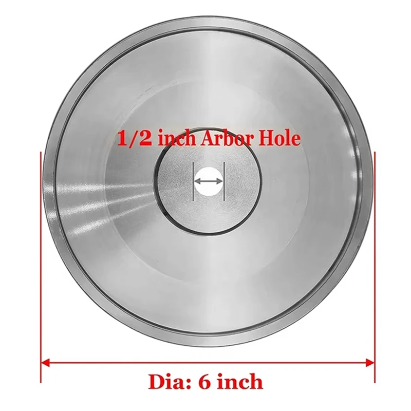 CBN Grinding Wheel, 6Inch Dia X 1Inch Wide, With 1/2Inch Arbor, Diamond Grinding Wheel For Sharpening HSS, 80 Grit