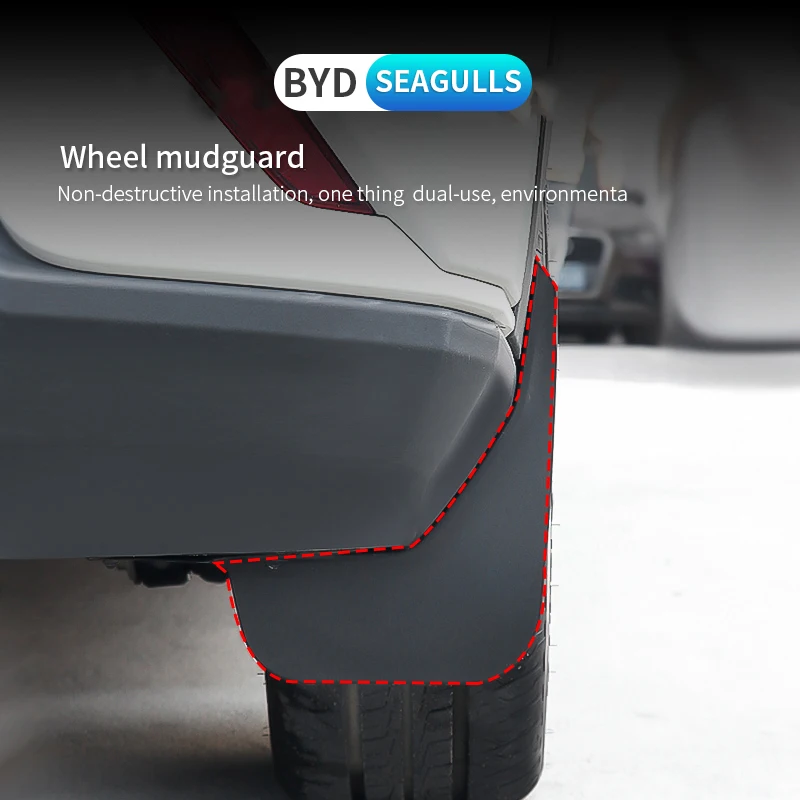 

4pcs Car Front Back Mudflaps Splash Guards Mud TPE Flap Mudguards Fender Cover Car Accessories For Byd Seagull Dolphin Mini
