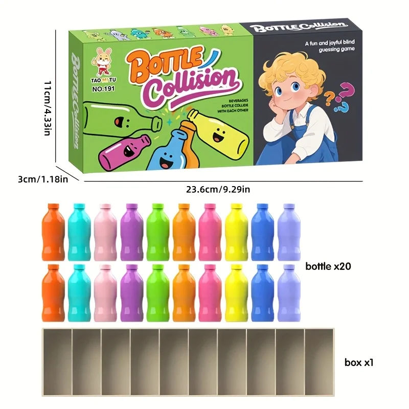 21pcs Guess The Bottle Color Challenge Game, Memory & Logic Training Toy, Educational Family Board Game for Kids Children Math