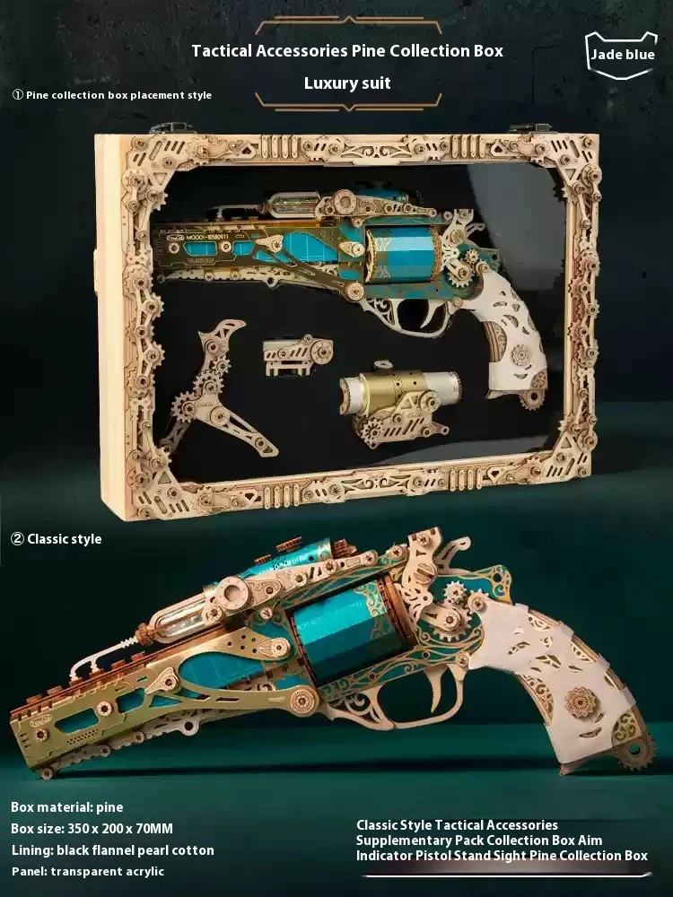 Dromerige Steampunk Revolver Boy High-End Exclusieve Verjaardagscadeau Handgemaakte Diy Puzzel Speelgoed Model Desktop Decoratie Klein Ornament