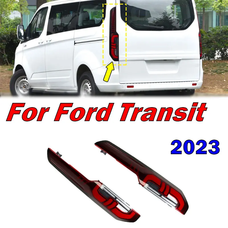 Luz trasera de señal de giro para Ford Transit 2023, luz trasera con bombilla, lámpara de freno, lámpara de conducción de marcha atrás, conjunto de luz trasera