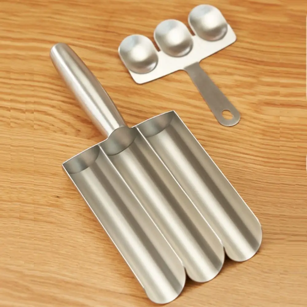 

Stainless Steel Meat Making Ball Mold Durable Easy-Release Manual Meatball Maker 1/2/3/4 Tube with Scoop Meatball Maker Tool
