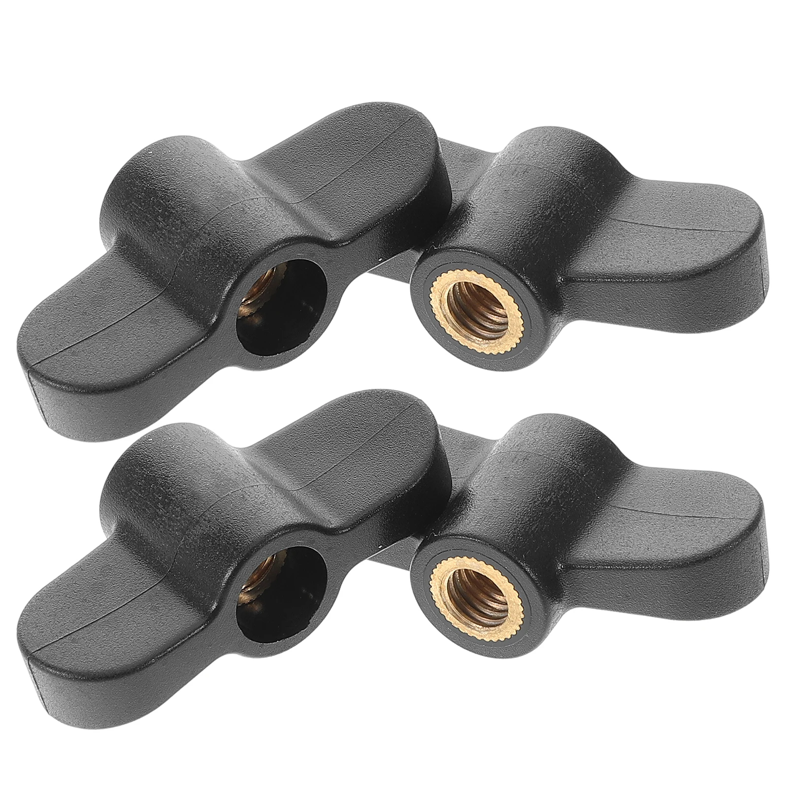 

4 Pcs Drum Set Accessories Clamp Nut Wing Nut Brass Handle Screw Knobs Cymbal Stand Fasteners Plastic Replacement Parts Tension