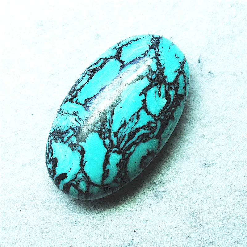 

1PC New Blue Turquoise 60X35MM NO HOLE LONG EGG SHAPE FASHION HANDCRAFT COLLECTIONS GOOD CHOICE