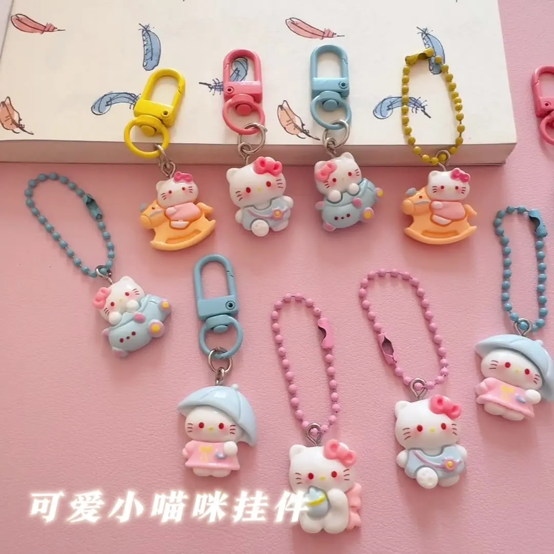

12PSC Hello Kitty Key Ring Bag Backpack Accessories Car Key Pendant Jewelry 2025 Best Gift for Boys Girls Children