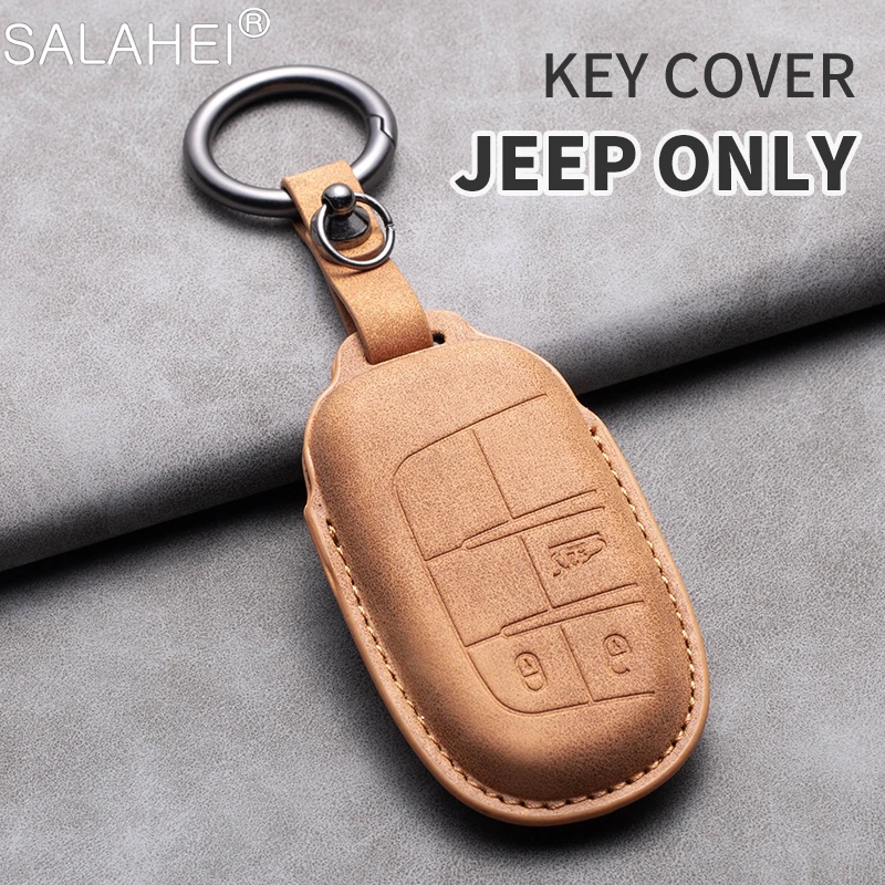 New Sheepskin 2/3/4/5BTN Car Smart Key Case Shell For Jeep Grand Cherokee Dodge Ram 1500 Journey Charger Dart Challenger Durango